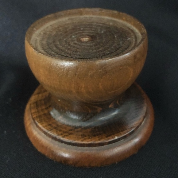 Vintage Turned Wooden Candle Holder - Made in Italy - 2 1/4” - Picture 8 of 8